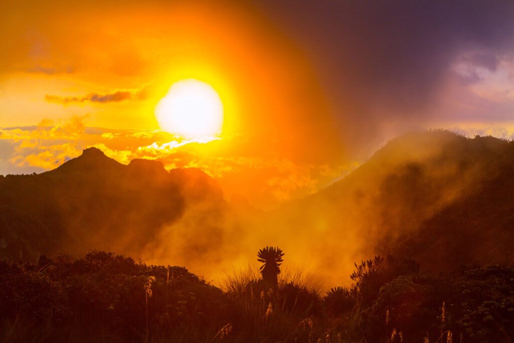 Atardecer en las montañas de Colombia